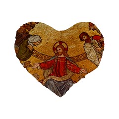 Gold Jesus Standard 16  Premium Flano Heart Shape Cushions