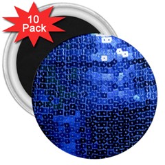 Blue Sequins 3  Magnets (10 Pack)  by boho