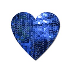 Blue Sequins Heart Magnet by boho