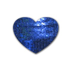 Blue Sequins Heart Coaster (4 Pack)  by boho