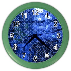 Blue Sequins Color Wall Clocks by boho