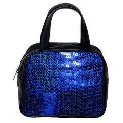 Blue Sequins Classic Handbags (one Side)