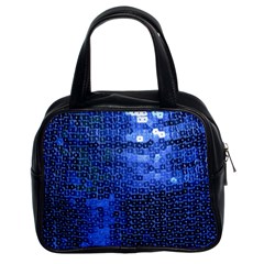 Blue Sequins Classic Handbags (2 Sides) by boho