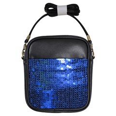 Blue Sequins Girls Sling Bags