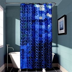 Blue Sequins Shower Curtain 36  X 72  (stall)  by boho