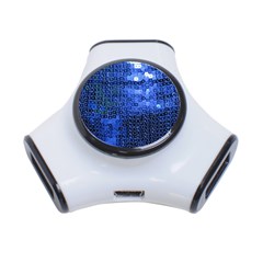 Blue Sequins 3-port Usb Hub