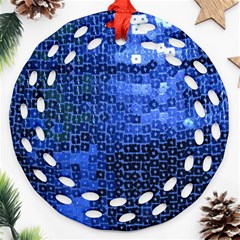 Blue Sequins Ornament (round Filigree) by boho