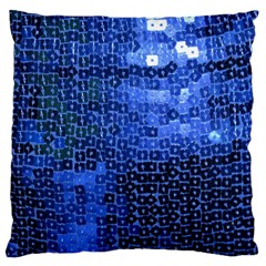 Blue Sequins Large Cushion Case (two Sides) by boho