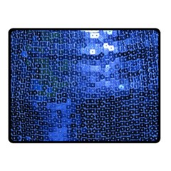 Blue Sequins Double Sided Fleece Blanket (small)  by boho