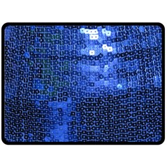 Blue Sequins Double Sided Fleece Blanket (large)  by boho