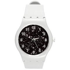 Black Stars Round Plastic Sport Watch (m)