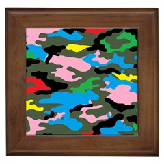 Rainbow Camouflage Framed Tiles by boho