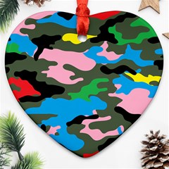 Rainbow Camouflage Ornament (heart) by boho