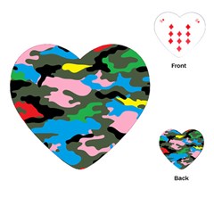 Rainbow Camouflage Playing Cards (heart)  by boho