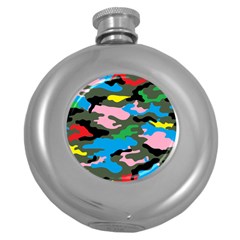 Rainbow Camouflage Round Hip Flask (5 Oz) by boho