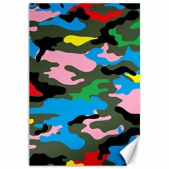 Rainbow Camouflage Canvas 12  X 18  