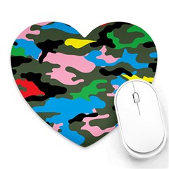 Rainbow Camouflage Heart Mousepads by boho