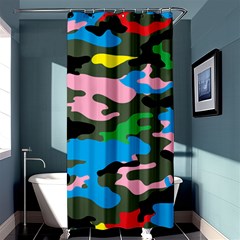 Rainbow Camouflage Shower Curtain 36  X 72  (stall)  by boho