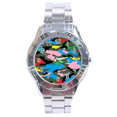 Rainbow Camouflage Stainless Steel Analogue Watch by boho