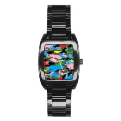 Rainbow Camouflage Stainless Steel Barrel Watch by boho