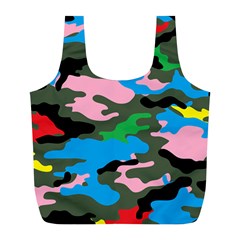 Rainbow Camouflage Full Print Recycle Bags (l)  by boho