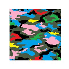 Rainbow Camouflage Small Satin Scarf (square) by boho