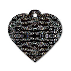 Black Diamonds Dog Tag Heart (two Sides) by boho