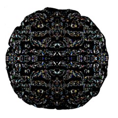 Black Diamonds Large 18  Premium Flano Round Cushions by boho