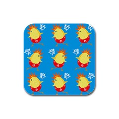 Easter Chick Rubber Square Coaster (4 Pack)  by boho