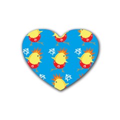 Easter Chick Rubber Coaster (heart)  by boho