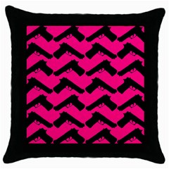 Pink Gun Throw Pillow Case (black) by boho