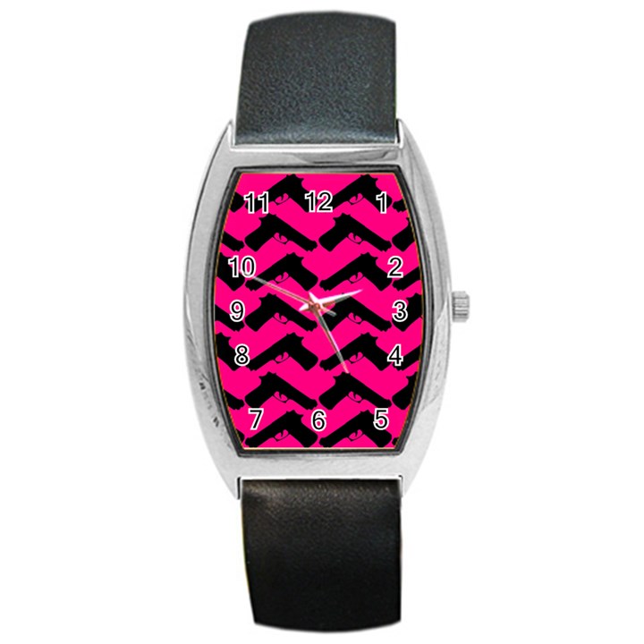 Pink Gun Barrel Style Metal Watch