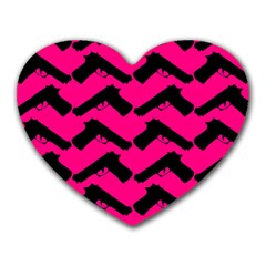 Pink Gun Heart Mousepads by boho