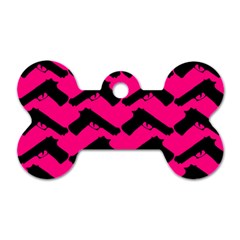 Pink Gun Dog Tag Bone (One Side)