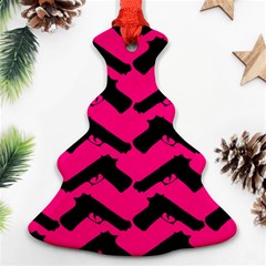 Pink Gun Christmas Tree Ornament (Two Sides)