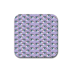 Purple Eyeballs Rubber Coaster (square)  by boho