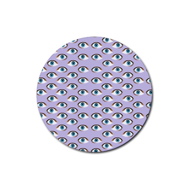 Purple Eyeballs Rubber Round Coaster (4 pack) 