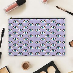 Purple Eyeballs Cosmetic Bag (large)  by boho