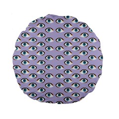 Purple Eyeballs Standard 15  Premium Flano Round Cushions by boho