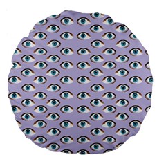 Purple Eyeballs Large 18  Premium Flano Round Cushions by boho