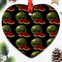 Black Watermelon Ornament (heart) by boho