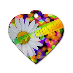 Happy Birthday Dog Tag Heart (two Sides) by boho