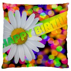 Happy Birthday Large Cushion Case (one Side) by boho