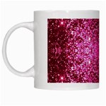 Pink Glitter White Mugs Left