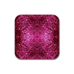 Pink Glitter Rubber Square Coaster (4 Pack)  by boho