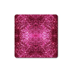 Pink Glitter Square Magnet