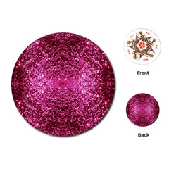 Pink Glitter Playing Cards (round)  by boho