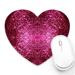 Pink Glitter Heart Mousepads by boho