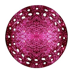 Pink Glitter Ornament (round Filigree) by boho