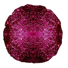 Pink Glitter Large 18  Premium Round Cushions by boho